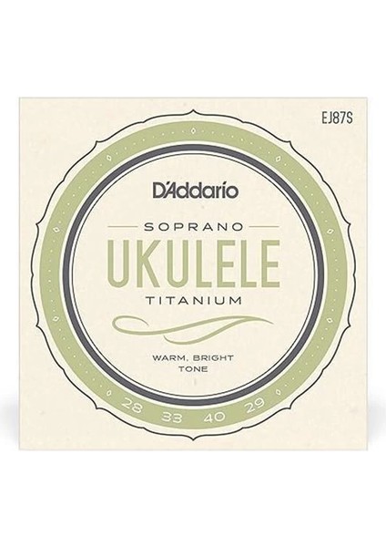 D'addario EJ87S Ukulele Tel Seti, Soprano, Titanium, Warm Bright T fiyatları
