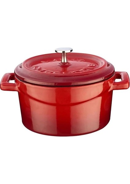 Metal Döküm Mini Tencere, 10 Cm, 0.35 L Hacim, Kırmızı