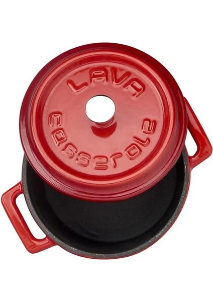 Metal Döküm Mini Tencere, 10 Cm, 0.35 L Hacim, Kırmızı modelleri