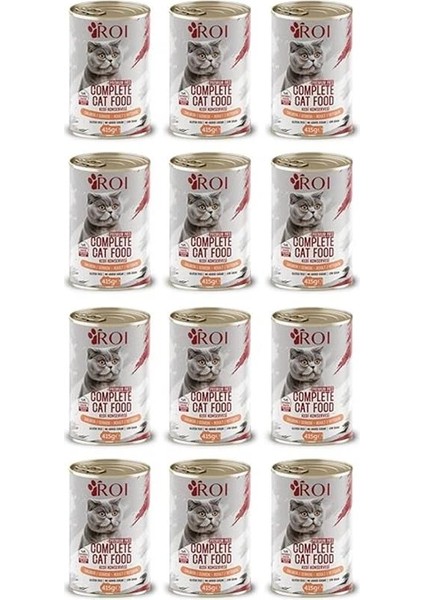 Yüksek Proteinli Somonlu Yetişkin Kedi Konservesi 415 Gr.x 12 Adet,%95 Hayvansal Protein