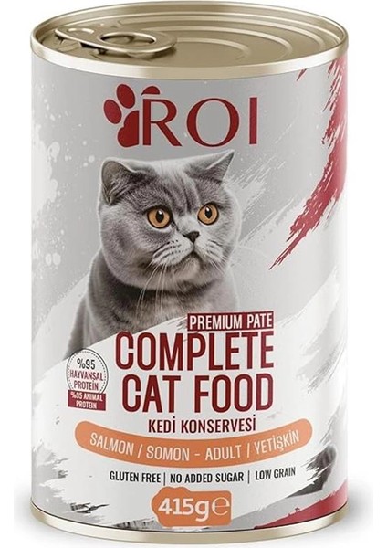 Yüksek Proteinli Somonlu Yetişkin Kedi Konservesi 415 Gr.x 12 Adet,%95 Hayvansal Protein fiyatları