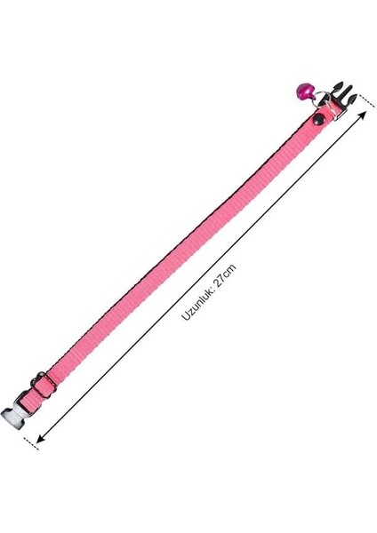 X-Perk Neon Zilli Kedi Tasması Pembe Renk Boyun Tasma Ayarlı fiyatları