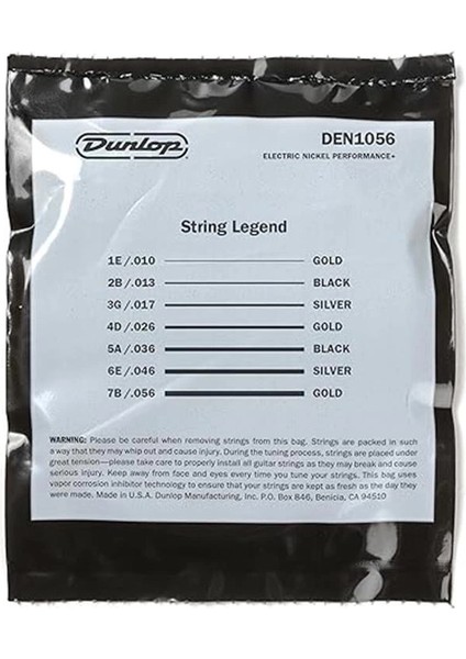 DEN1056 Nickel 7 Telli Elektro Gitar Teli (10-56)