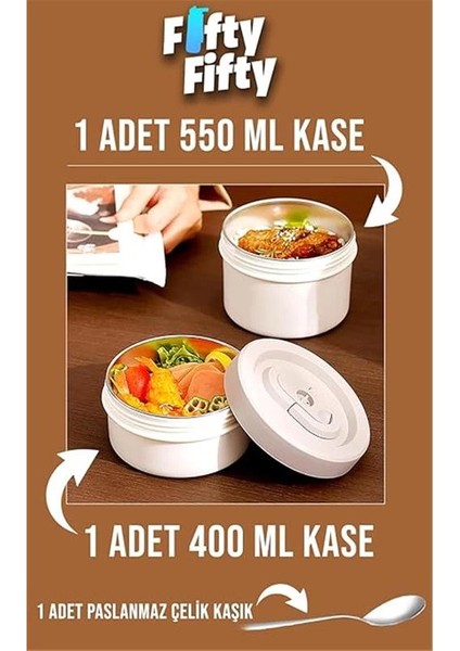 Çelik Yemek Termosu Isı Yalıtımlı 2 Kaseli 1.8lt Sızdırmaz Vakumlu Kap Taşıma Askılı indirimleri