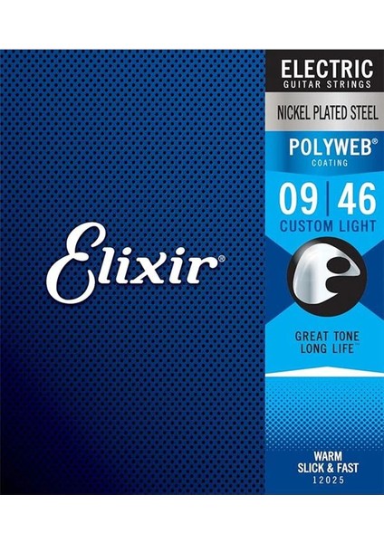 ® Polyweb® Kaplamalı Elektro Gitar Telleri, Custom Light (.009-.046)