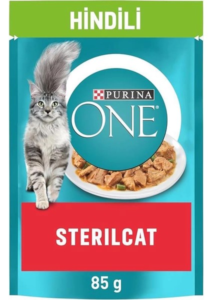 Hindi Etli Kısırlaştırılmış Kediler Için Yaş Kedi Maması 85 Gram, 26 Adet