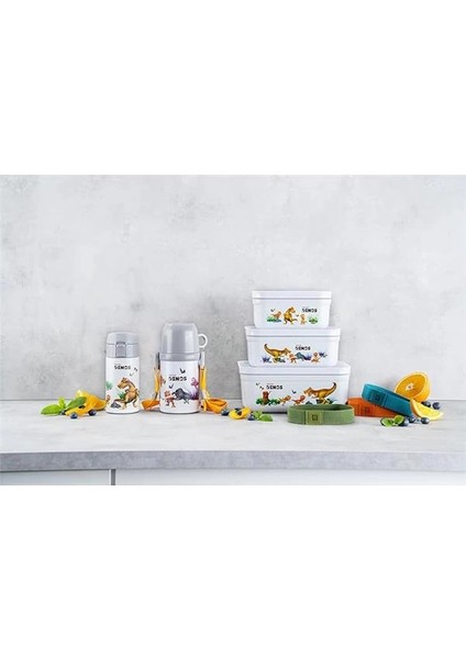 Thermo Isoleerfles Met Beker In Draagriem - 380 ml - Dino Marka