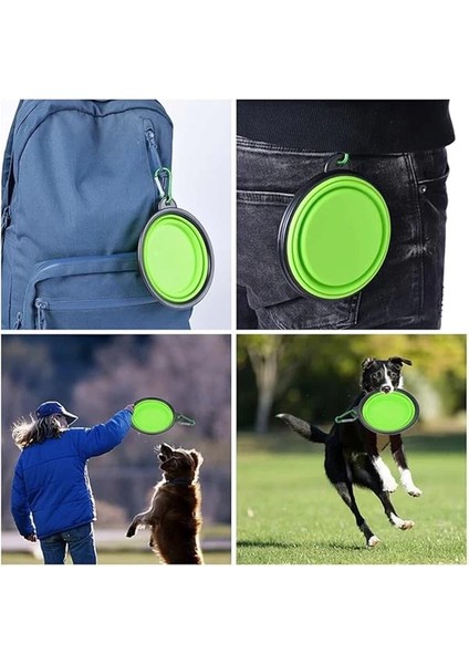 ® Pratik Katlanabilir Taşınabilir Kedi Köpek Mama ve Su Kabı Evcil Hayvan Portatif Oyuncak