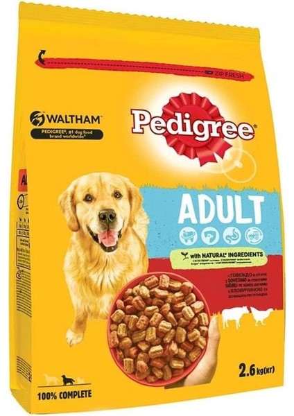 Köpekler Için Biftekli ve Kümes Hayvanlı Kuru Mama, 2.6 kg