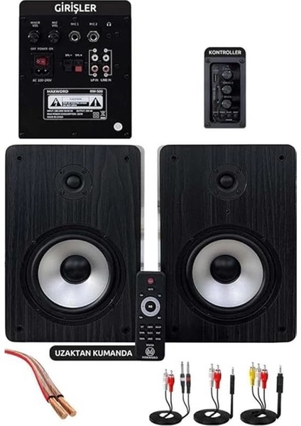 RM-500 Aktif Stüdyo Referans Monitörü 5 Inç Çift Bluetooth USB 180 Watt