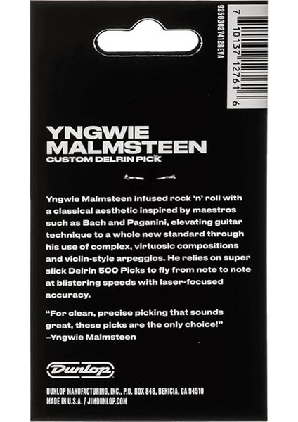 Jım Dunlop Pena Signature Yngwie Malmsteen Delrin 1,5 mm 6 Adet, Beyaz fiyatları