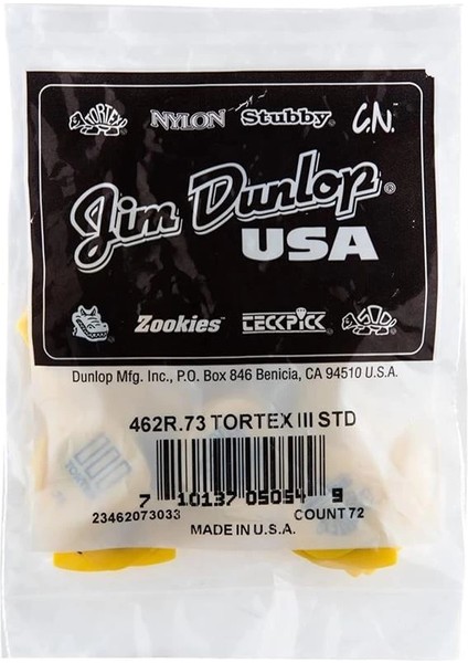 Jım Dunlop 462R.73 Tııı, Sarı, 73MM, 72/çanta fırsatları