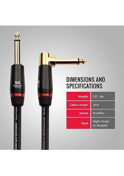 Prolink Bass® Instrument Cable - Right Angle To Straight | 6.4mt indirimleri