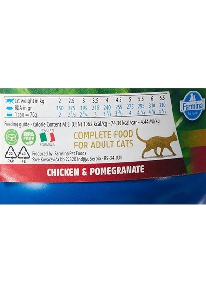 N&d Prime Yaş Kedi Maması, Tavuklu & Narlı, Yetişkin, 70 G modelleri