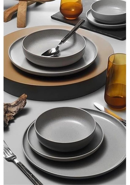 Moderna 16 Parça 4 Kişilik Yemek Takımı Gri
