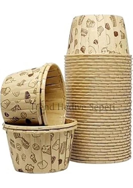 50'li Kek Desenli Muffin Kek Kalıbı, Kek Kapsülü Cupcake Kalıbı, Airfryer Uyumlu