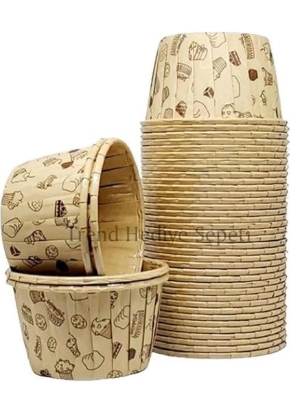 50'li Kek Desenli Muffin Kek Kalıbı, Kek Kapsülü Cupcake Kalıbı, Airfryer Uyumlu modelleri