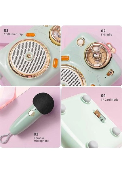 Sevimli Mikrofonlu Hoparlör, Şarkı Söylemek Veya Konuşmak Için 7 Farklı Ses Modu, Kızlar