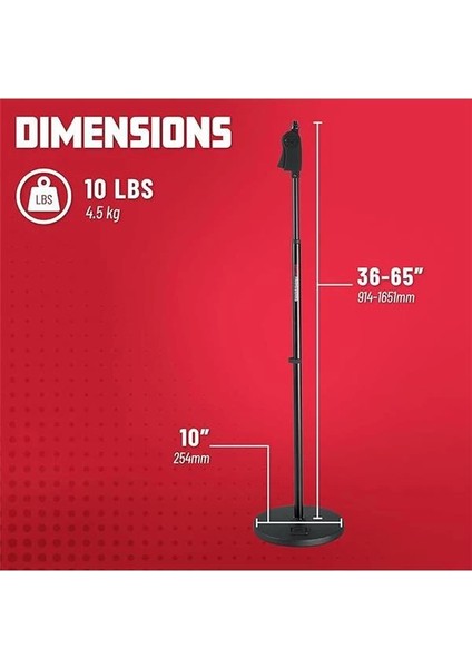 GFW-MIC-1001 | 10" Yuvarlak Tabanlı Mikrofon Standı