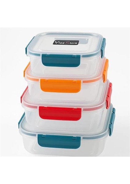 4’lü Kilitli Saklama Kabı Seti – Sızdırmaz Kapaklı, Farklı Boy ve Renklerde, Bpa Içermez fırsatları