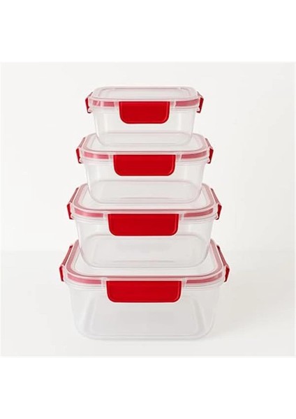4’lü Kilitli Saklama Kabı Seti – Sızdırmaz Kapaklı, Farklı Boy ve Renklerde, Bpa Içermez