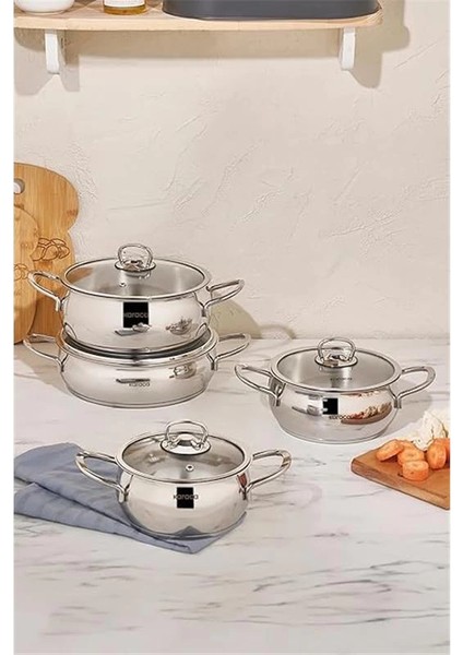 Nisa Çelik Tencere Seti 8 Parça indirimleri