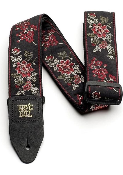 Ernie Ball Kırmızı Gül Jakarlı Gitar Askısı