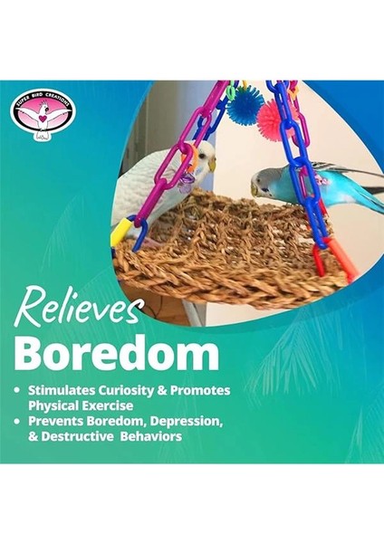 SB747 Mini Uçan Trapez Kuş Oyuncağı, Küçük Kuş Boyutu, 6 "x 7" x 9"