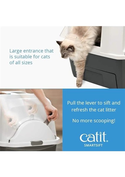 Catit Smart Sift Otomatik Kedi Tuvalet Kabı, Gri/beyaz, 66 x 48 x 63 cm fiyatları