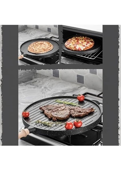 Yanmaz Yapışmaz Granit Kaplama Döküm Çift Taraflı Izgara ve Gözleme Tavası, Çift Taraflı fiyatları