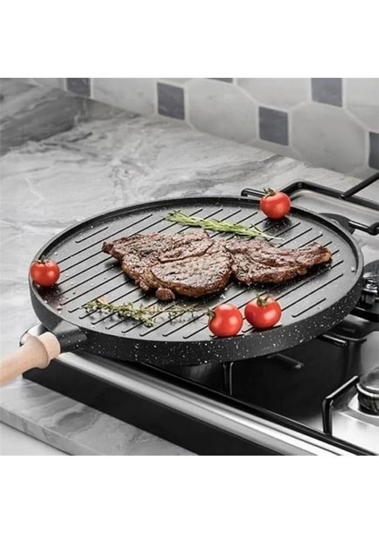 Yanmaz Yapışmaz Granit Kaplama Döküm Çift Taraflı Izgara ve Gözleme Tavası, Çift Taraflı indirimleri