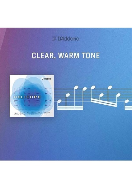 D'addario H313-4/4H Helicore Keman Tek Tel 'd' Titanyum Örgülü 4/4 Ağır fırsatları