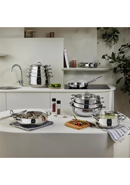 New Akara Indüksiyon Tabanlı Çelik Karnıyarık Tencere 24 cm Metal fiyatları