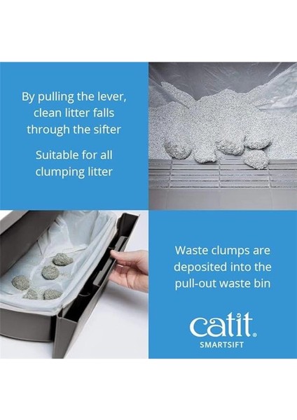Catit Smart Sift Otomatik Kedi Tuvalet Kabı, Gri/beyaz, 66 x 48 x 63 cm modelleri