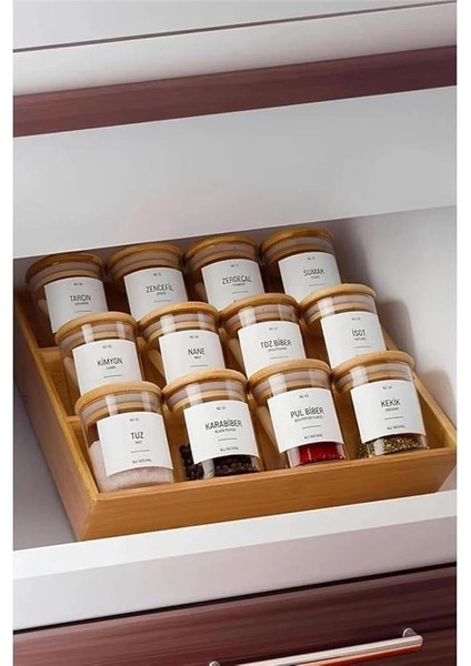 Bambu 3 Katlı Katlanabilir Baharat Standı | Çekmece Içi Kullanıma Uygun Baharatlar Için fırsatları