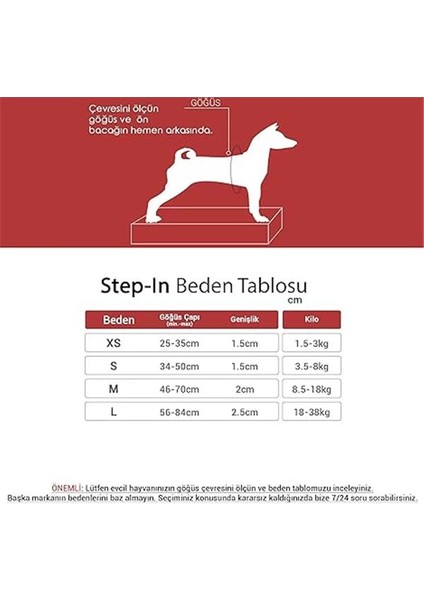 Step-In Köpek Göğüs Tasması Sağlam Ayarlanabilir ve Kolay Takılabilir (Kırmızı, Xsmall fırsatları