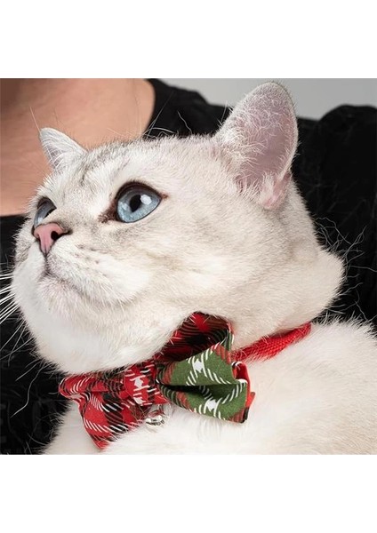 Ayarlanabilir Yeni Yıl Papyonlu Kedi Tasması (Çınçınlı)