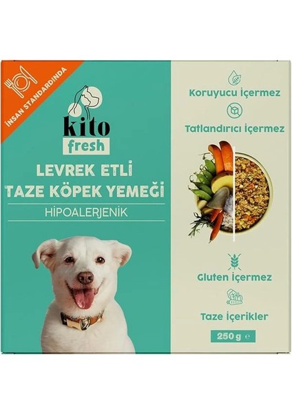 Fresh Levrek Etli Taze Köpek Yemeği, 250GR