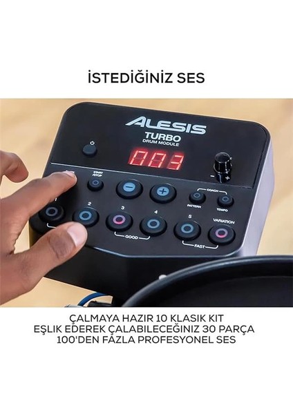Turbo Mesh Kit - Elektronik Davul Seti, Dijital Bateri, Yeni Başlayanlar Için Sessiz 8 Inç fırsatları