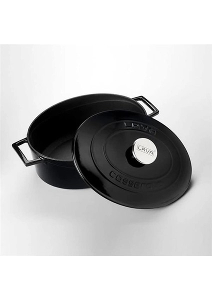 Metal Oval Döküm Tencere, 29 Cm, 4.67 L Hacim, Siyah modelleri