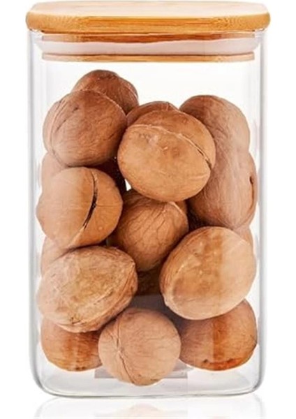 1100ML Sızdırmaz Vakumlu Bambu Kapaklı Borosilikat Cam Kavanoz – Hava Geçirmez & Dayanıklı