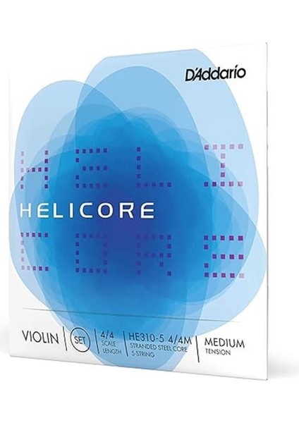 D'addario HE310-5-4/4M Helicore Violine Saitensatz Mehrfach Gedrillter Stahlkern 4/4 Medium