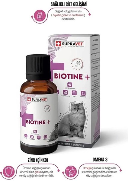 Plus +B For Cats Biotine Damla 100 ml + Zinc + Multi Vitamin (Kediler Için Tüy Sağlığı fiyatları