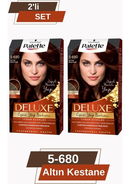 Deluxe Saç Boyası 5-680 Altın Kestane x 2 Adet