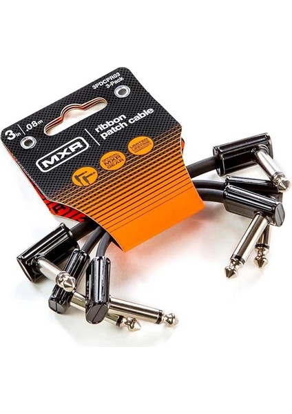 Jım Dunlop Şerit Yama Kablosu 3 "| 3"-3 Paket, 1/4-Inç Dik Açı (3PDCPR03) modelleri