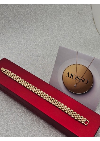 Xuping Hasır Kordon Model Çelik Bileklik Altın Renk