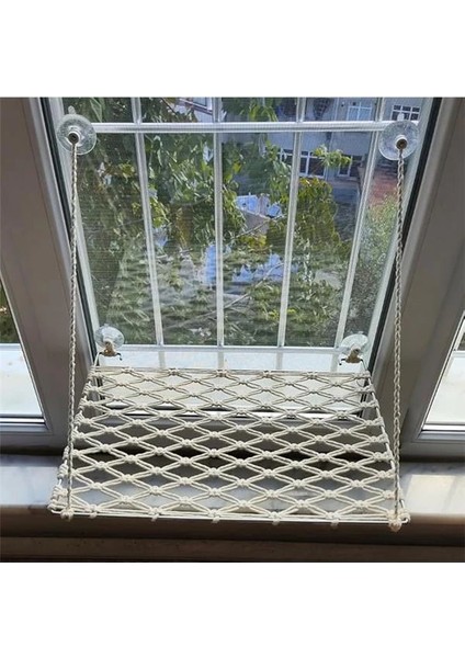 Makrome Vantuzlu Sade Cam Kedi Yatağı, Pamuklu Matlı fırsatları