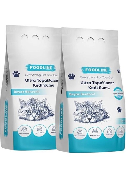 Marsilya Sabunu Kokulu Ince Taneli Bentonit Topaklanan Kedi Kumu 10 Lt x 2 Adet