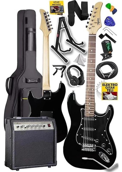 RPH-30BK-30AMP Elektro Gitar Seti 30 Watt Gain'li Amfi Kulaklık Full Set