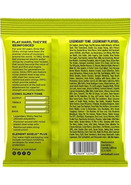 Normal Slinky Rps Nikel Yara Elektro Gitar Telleri, Ölçü 10-46 indirimleri